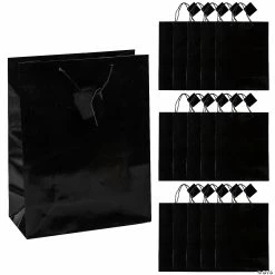 Flash Sale 🔔 10 1/2" x 13" Large Black Gift Bags - 12 Pc. 🌟
