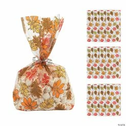 Buy 😀 5 1/2" x 11" Fall Leaf Cellophane Bags - 12 Pc. 💯