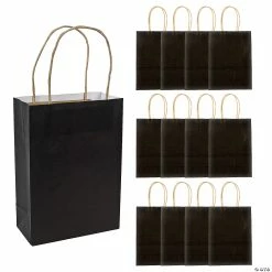 Budget 🎁 6 1/2" x 9" Medium Kraft Paper Gift Bags - 12 Pc. 🧨