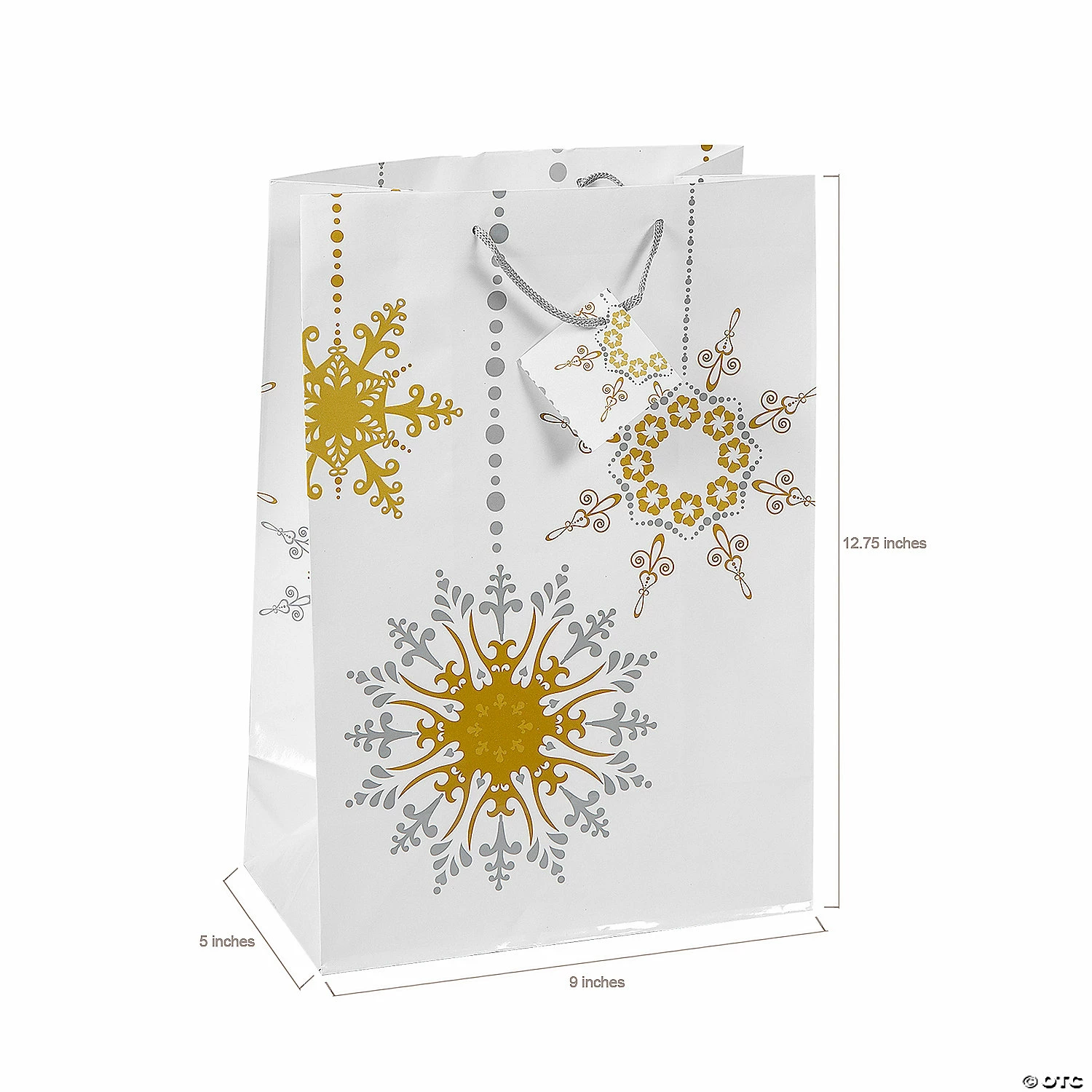 Discount 😉 9" x 12-3/4" Large Gold & Silver Gift Paper Bags with Tags - 12 Pc. ⭐ 2 Discount 😉 9" x 12-3/4" Large Gold & Silver Gift Paper Bags with Tags - 12 Pc. ⭐ - Image 2