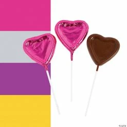Best deal 🥰 Foil-Wrapped Chocolate Heart Lollipops - 12 Pc. 🤩