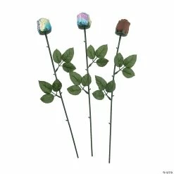 Buy ๐ Iridescent Foil-Wrapped Chocolate Roses - 12 Pc. ๐