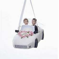 Brand new ❤️ Kurt Adler 3.88 Inch Wedding Couple In A Car Ornament 🎉