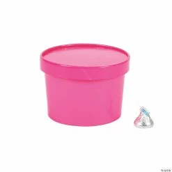 Outlet 🎁 Pink Round Favor Boxes with Lid - 12 Pc. 🎉