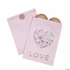 New ⭐ Rose Gold Floral Love Treat Bags - 12 Pc. ✨