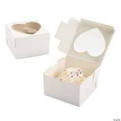 Best Pirce ❤️ White Heart Cupcake Boxes - 12 Pc. 🔔